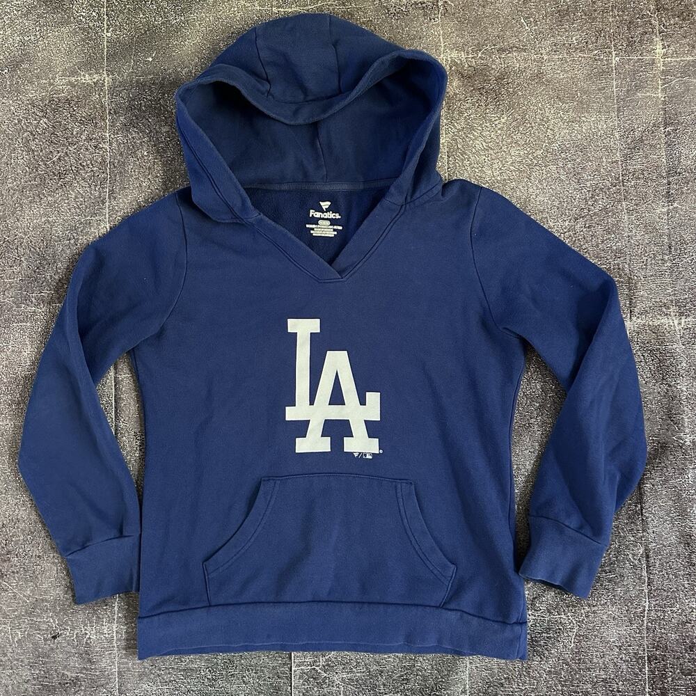 Women's Fanatics Los Angeles LA Dodgers Big Logo Hoodie Pullover Sweatshirt Sz M